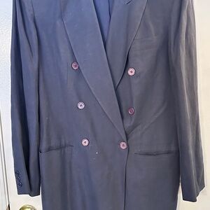 Donna Karan Double Breasted Linen Blazer